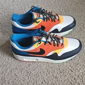 Nike Air Max 1 Orange and Blue Sneakers. No Box..